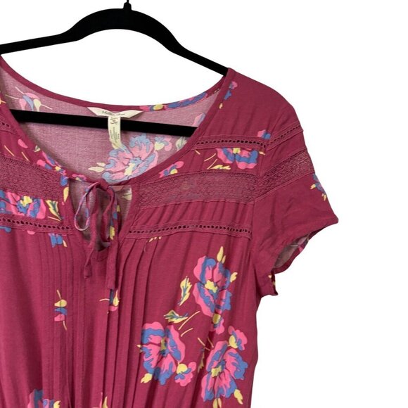 Matilda Jane Women's Pink Floral Rayon Lace Detail Dress Size M - Picture 4 of 12